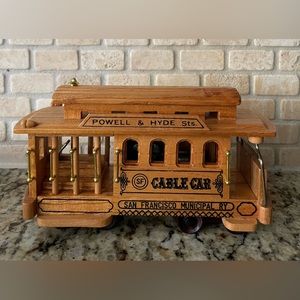 Powell & Hyde Wooden Cable Car Music Box